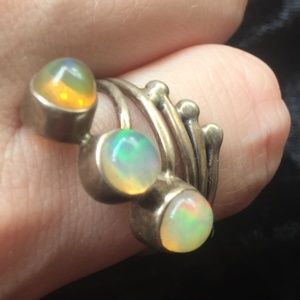 Stunning Triple Opal Ring - Size 7